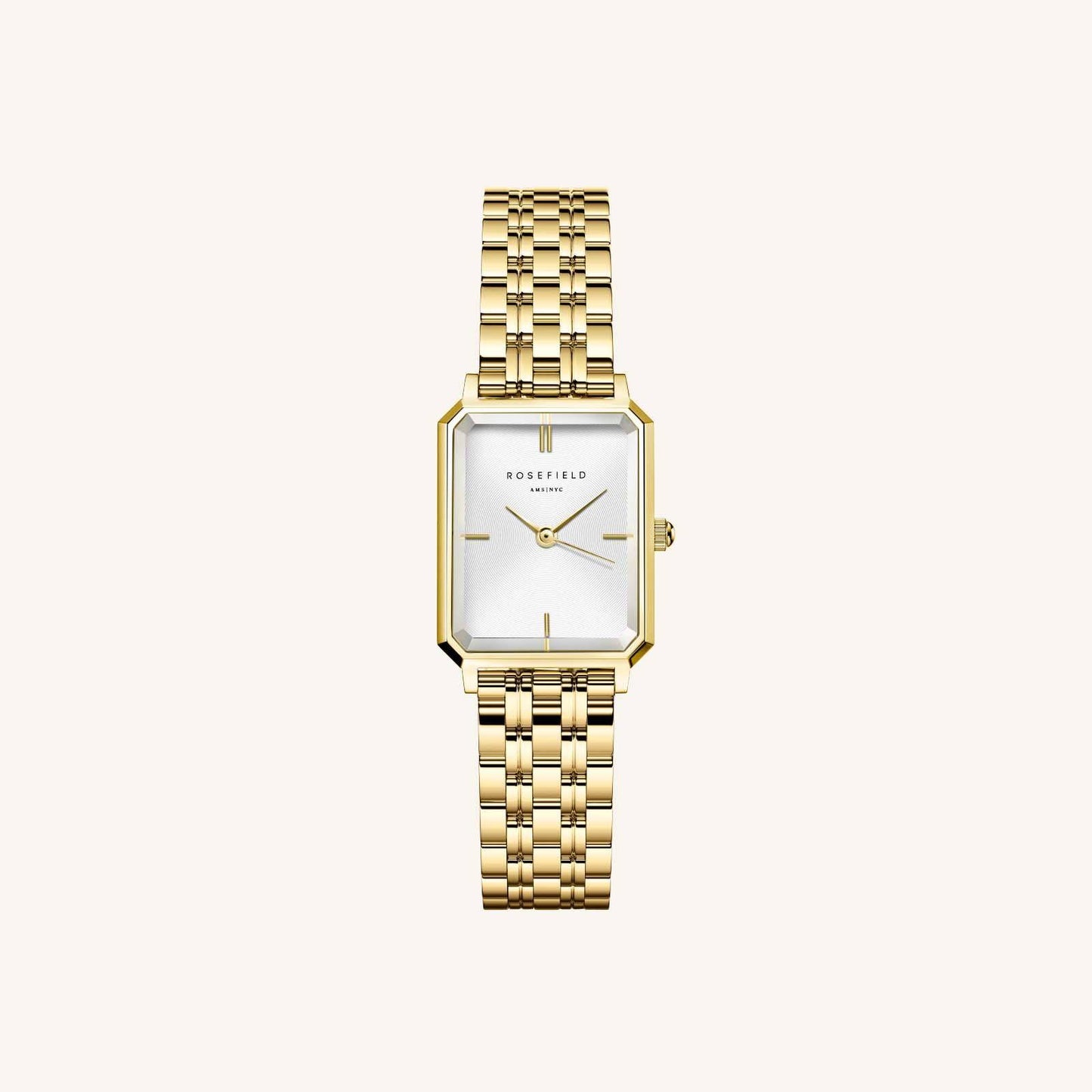 ROSEFIELD Women's Watch Octagon XS White Sunray Steel Gold OWGSG-O60