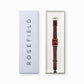 ROSEFIELD Damenuhr Boxy XS Burgundy Sunray Dark Brown Leather Rose Gold  QBBLR-Q56
