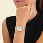 ROSEFIELD Women's Watch The Boxy White Sunray Mesh Gold QWSG-Q03