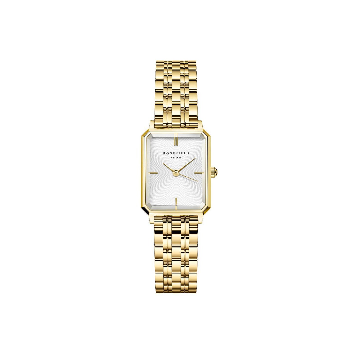 ROSEFIELD Women's Watch Octagon XS White Sunray Steel Gold OWGSG-O60