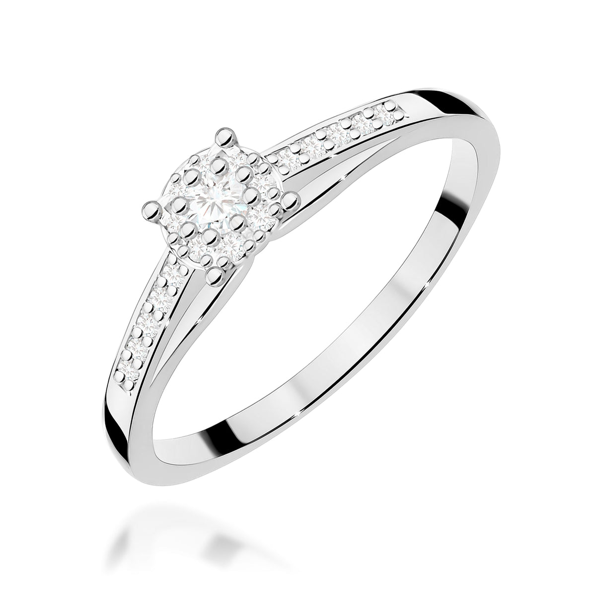 Diamant-Ring Echtgold Cluster 0,13 ct