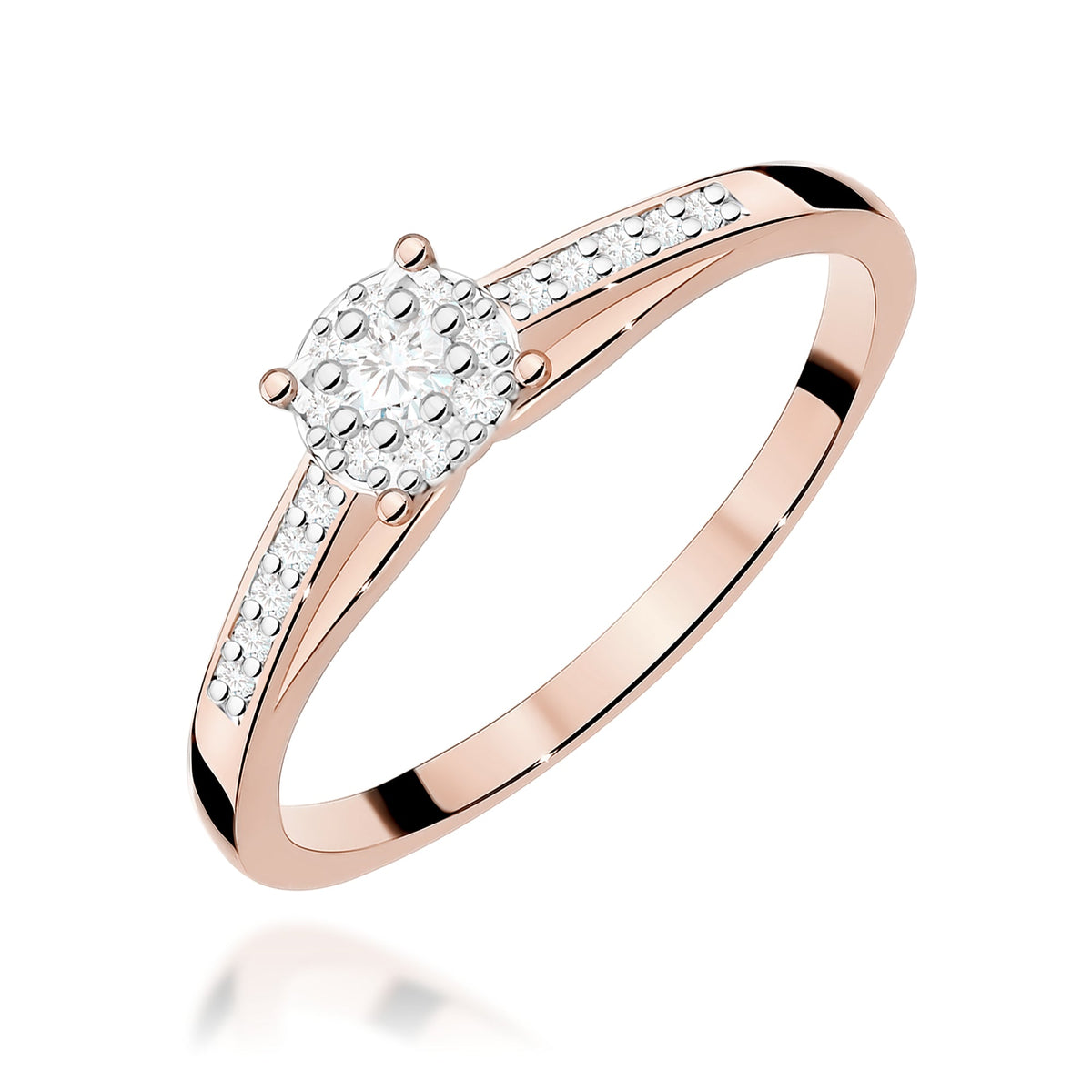 Diamant-Ring Echtgold Cluster 0,13 ct