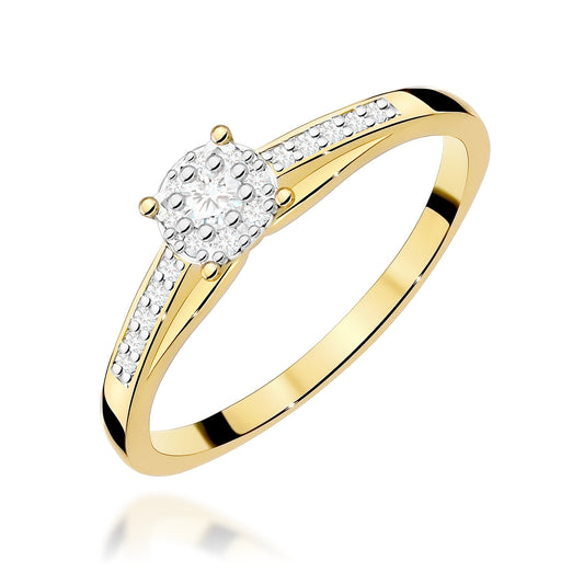 Diamant-Ring Echtgold Cluster 0,13 ct