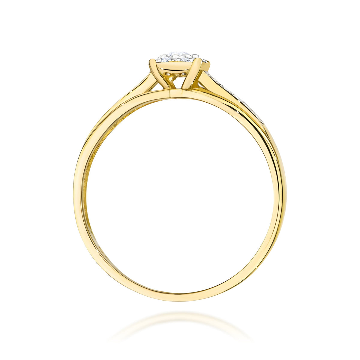 Diamant-Ring Echtgold Cluster 0,13 ct – Ansicht