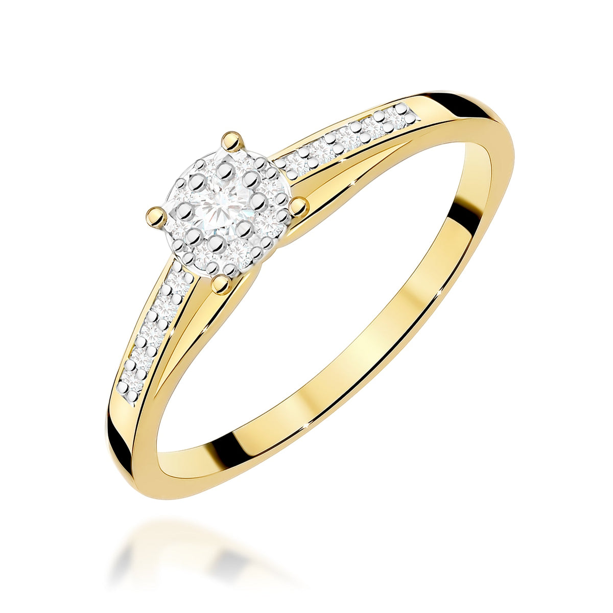 Diamant-Ring Echtgold Cluster 0,13 ct