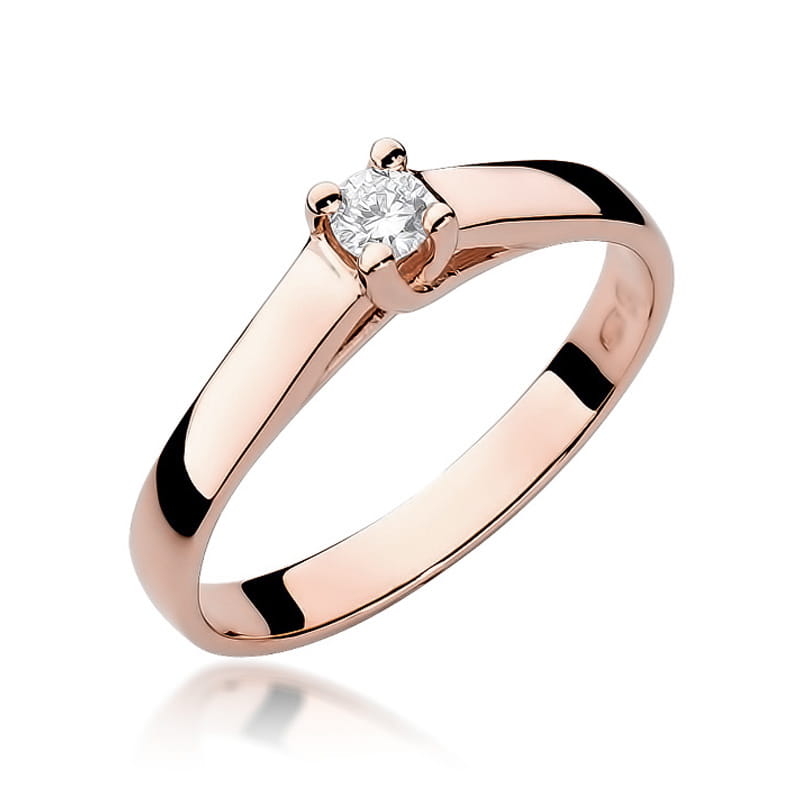 Diamant-Ring Echtgold Solitär 0,10 ct