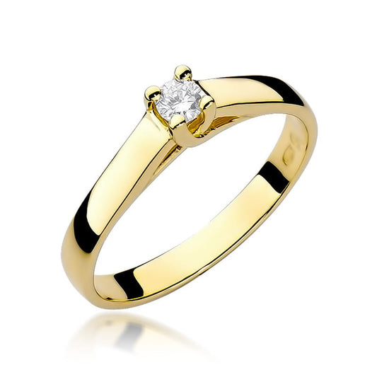 Diamant-Ring Echtgold Solitär 0,10 ct