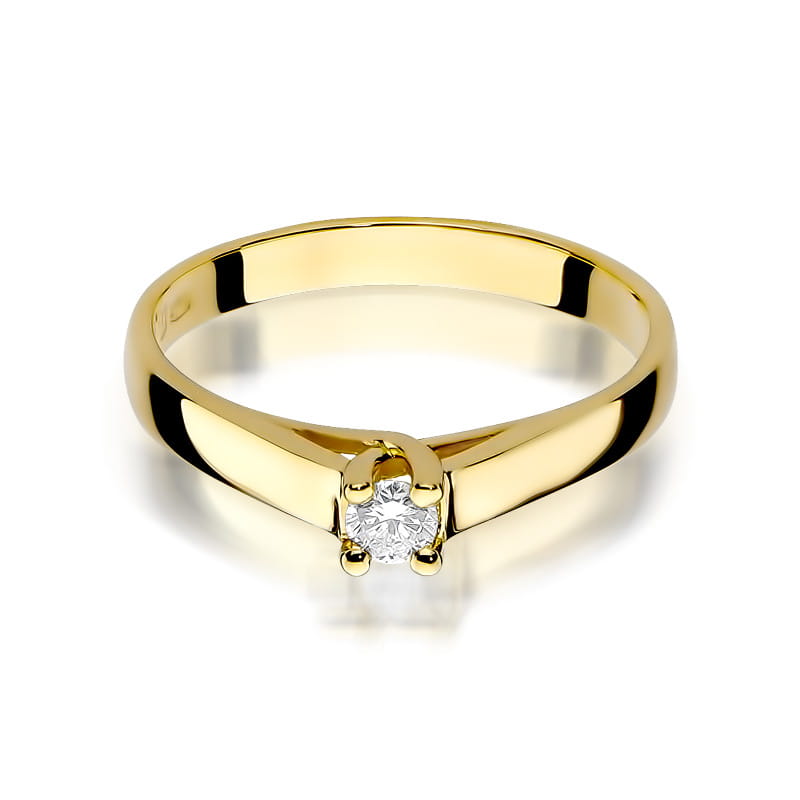 Diamant-Ring Echtgold Solitär 0,10 ct – Ansicht