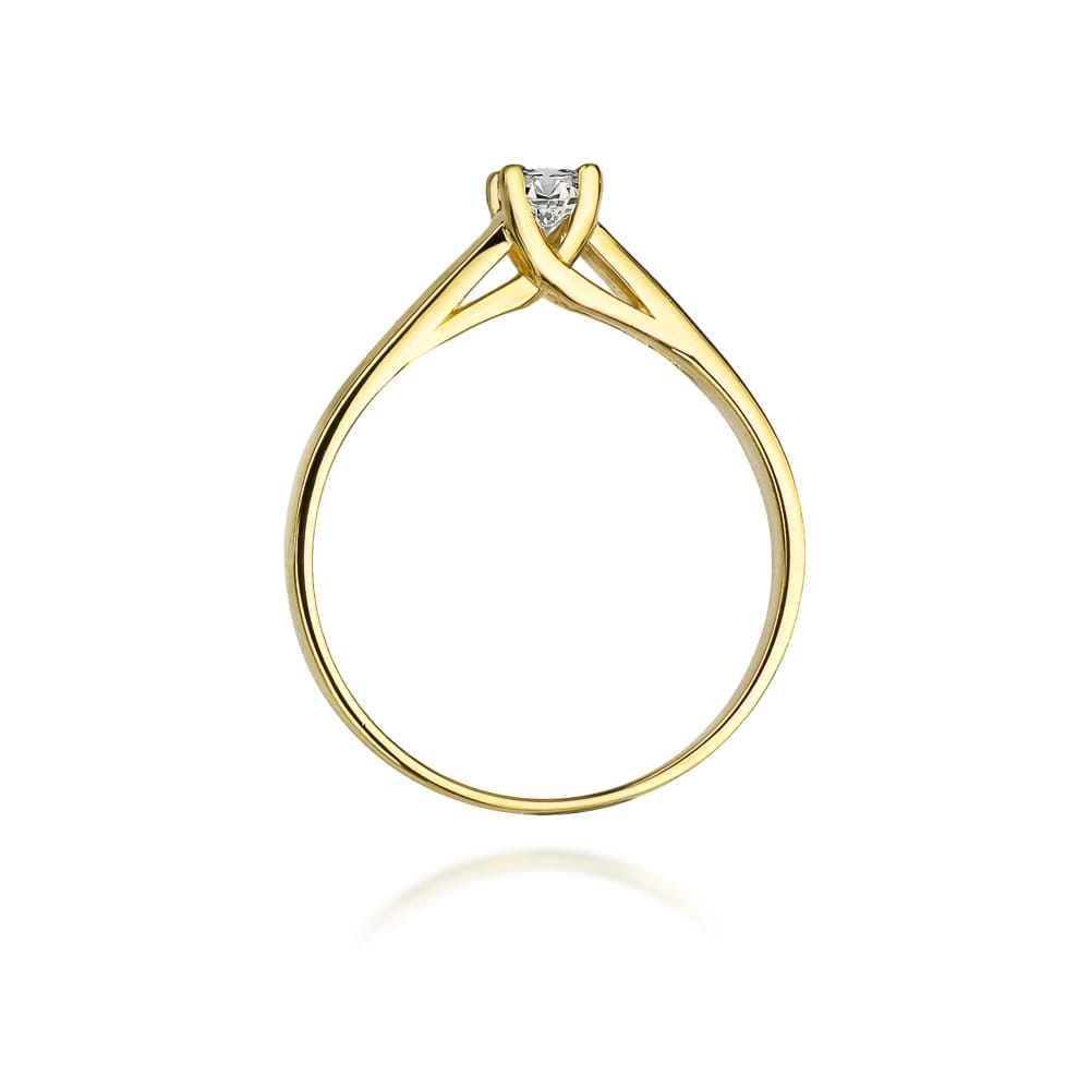 Diamant-Ring Echtgold Solitär 0,10 ct – Ansicht