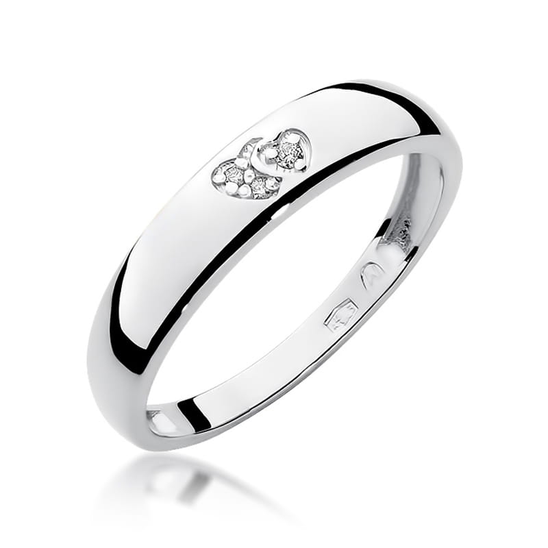 Diamant-Ring Echtgold Herz 0,019 ct