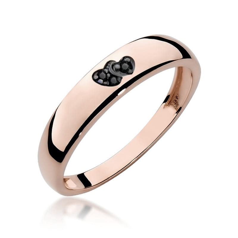 Diamant-Ring Echtgold Herz 0,019 ct