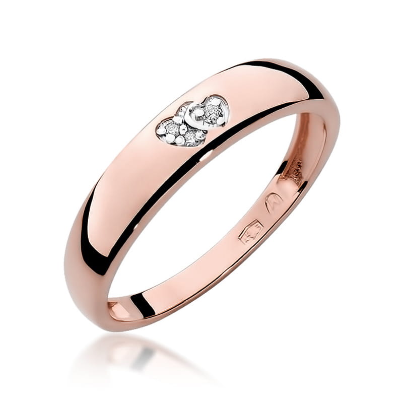 Diamant-Ring Echtgold Herz 0,019 ct
