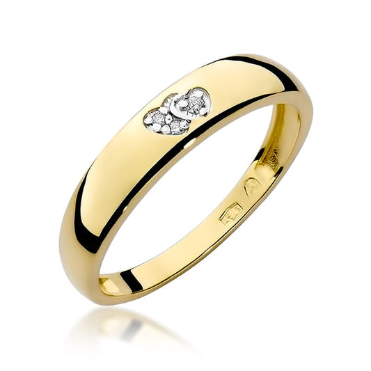Diamant-Ring Echtgold Herz 0,019 ct