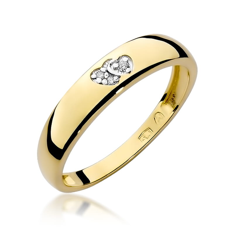 Diamant-Ring Echtgold Herz 0,019 ct
