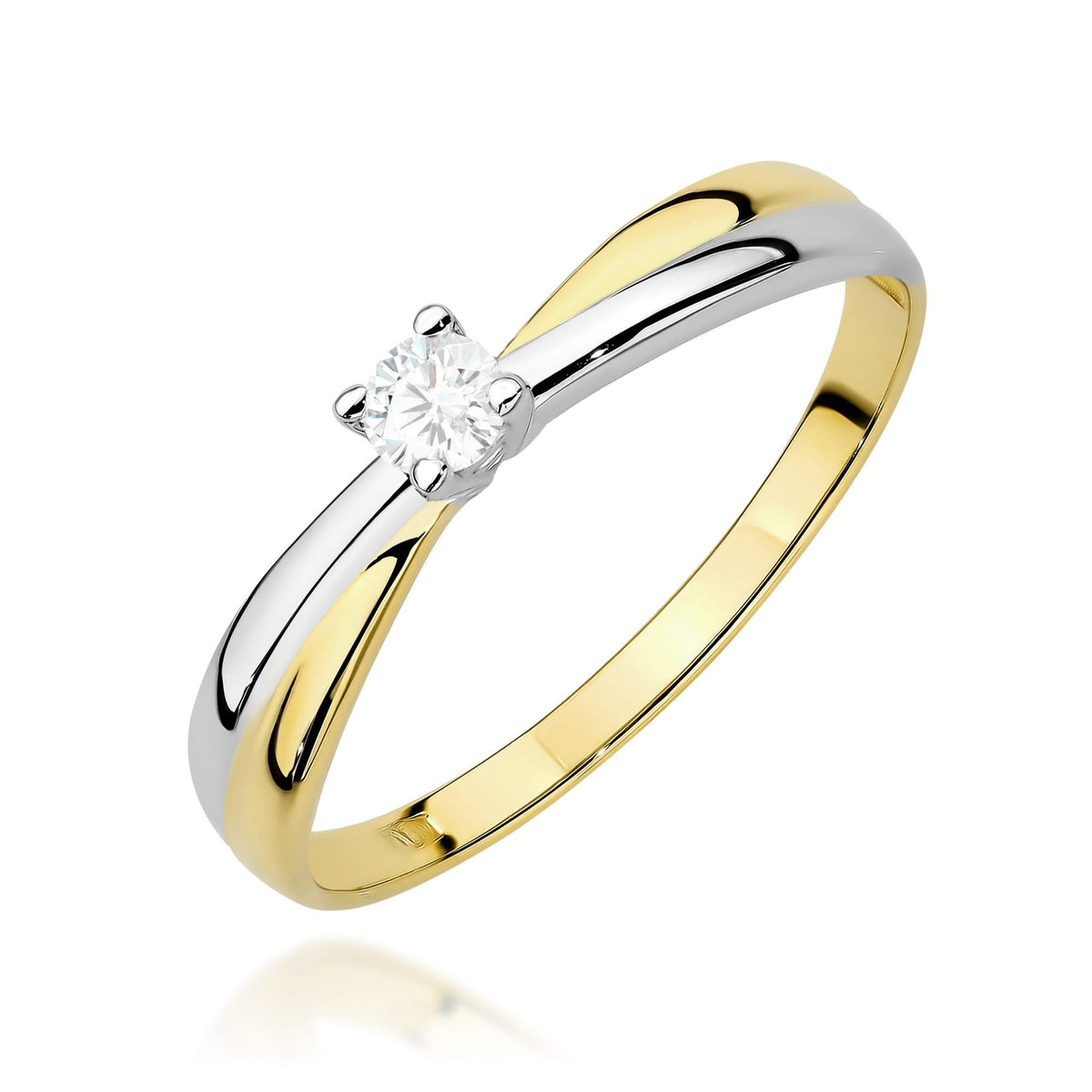 Diamant-Ring Echtgold Bypass ab 0,08 ct