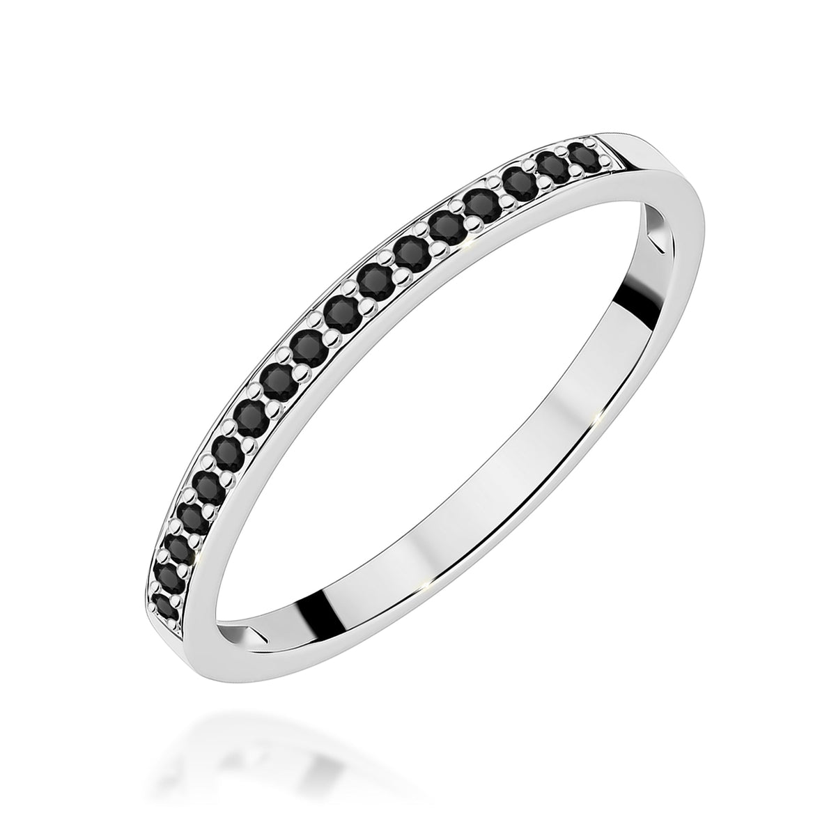 Diamant-Ring Echtgold Halbmemoire 0,085 ct