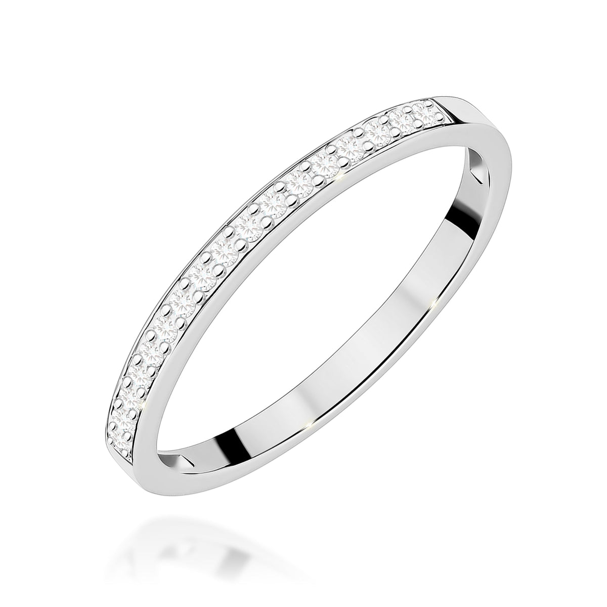 Diamant-Ring Echtgold Halbmemoire 0,085 ct