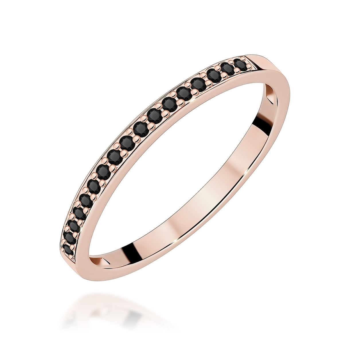 Diamant-Ring Echtgold Halbmemoire 0,085 ct