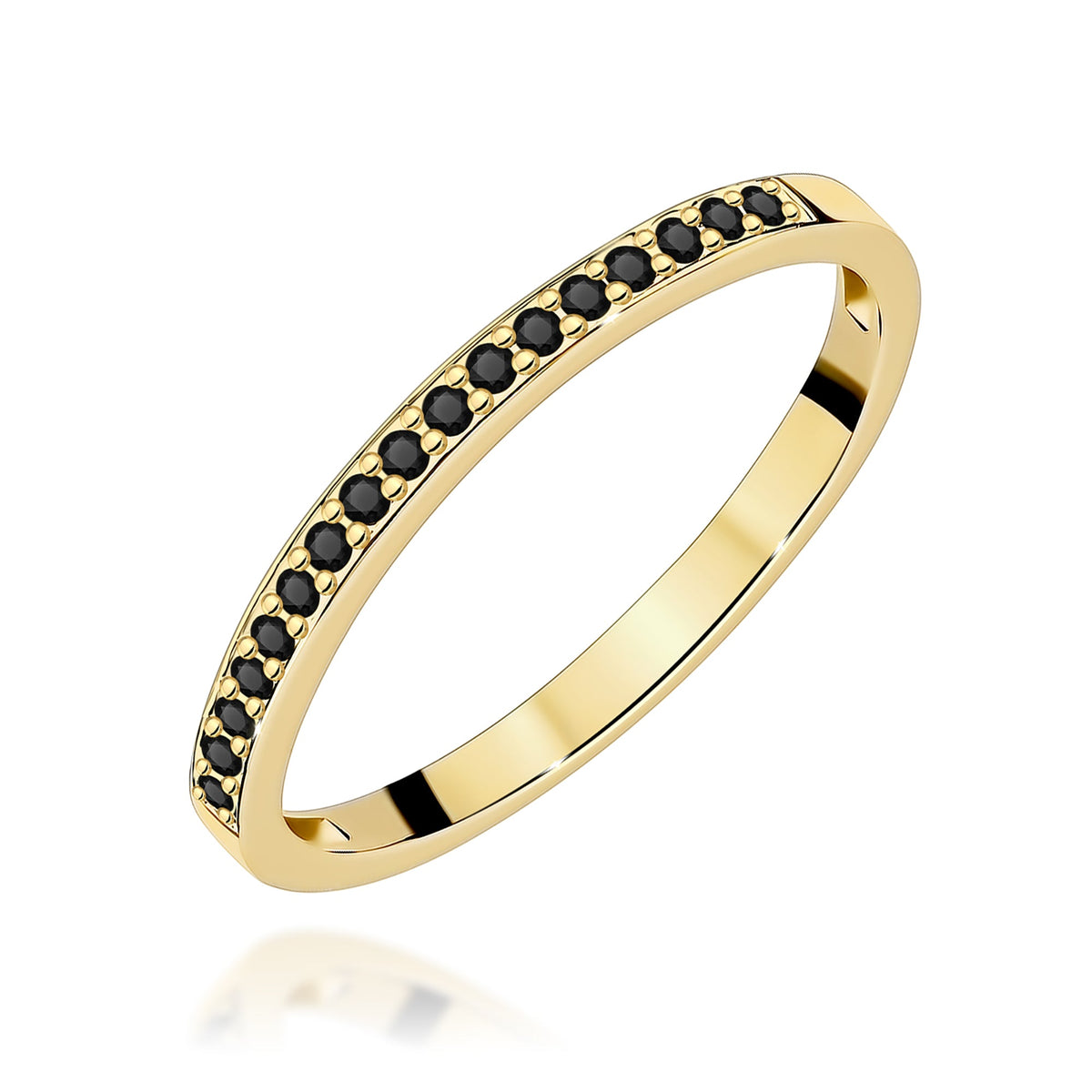 Diamant-Ring Echtgold Halbmemoire 0,085 ct