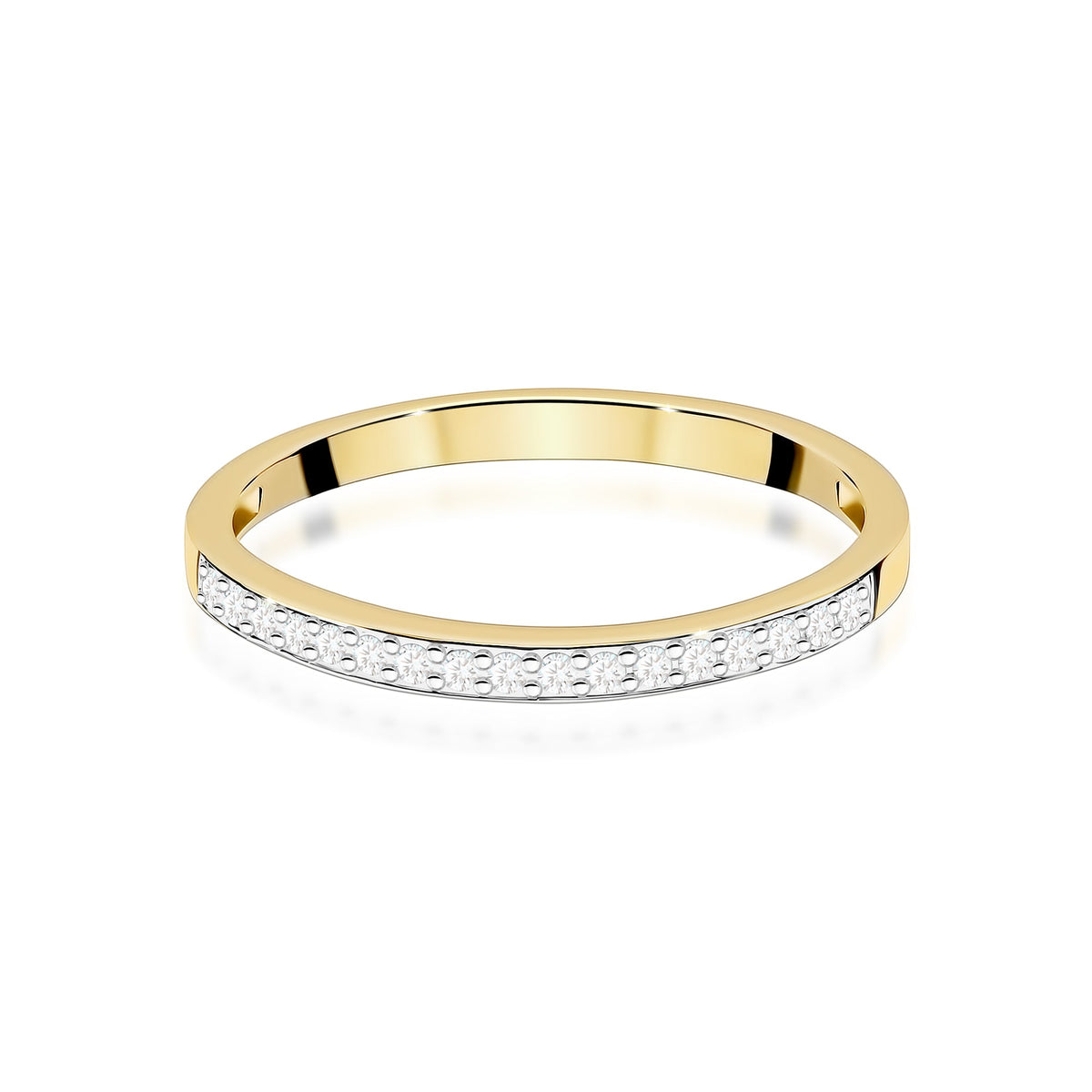 Diamant-Ring Echtgold Halbmemoire 0,085 ct – Ansicht