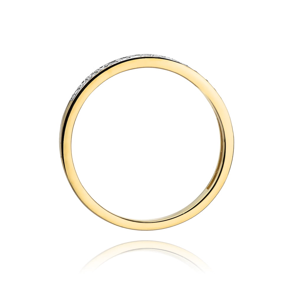 Diamant-Ring Echtgold Halbmemoire 0,085 ct – Ansicht