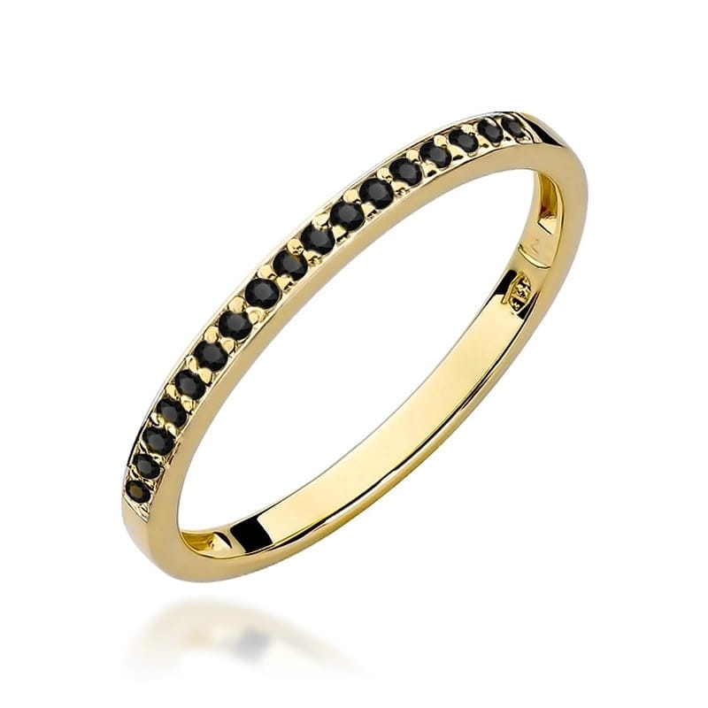 Diamant-Ring Echtgold Halbmemoire 0,085 ct