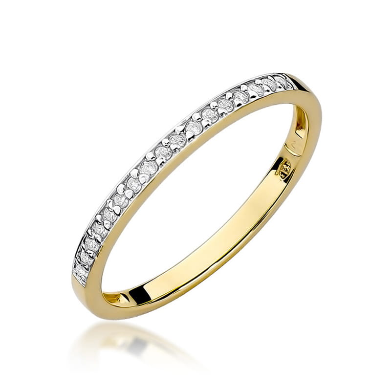 Diamant-Ring Echtgold Halbmemoire 0,085 ct