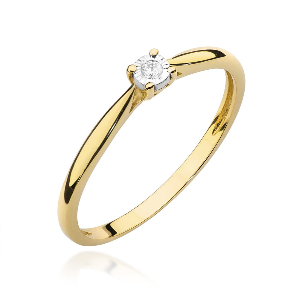 Diamant-Ring Echtgold Solitär ab 0,01 ct