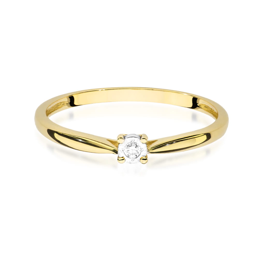 Diamant-Ring Echtgold Solitär ab 0,01 ct – Ansicht