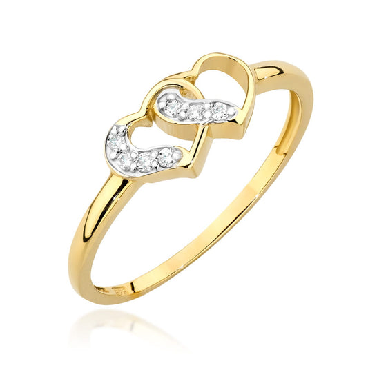 Diamant-Ring Echtgold Herz 0,06 ct