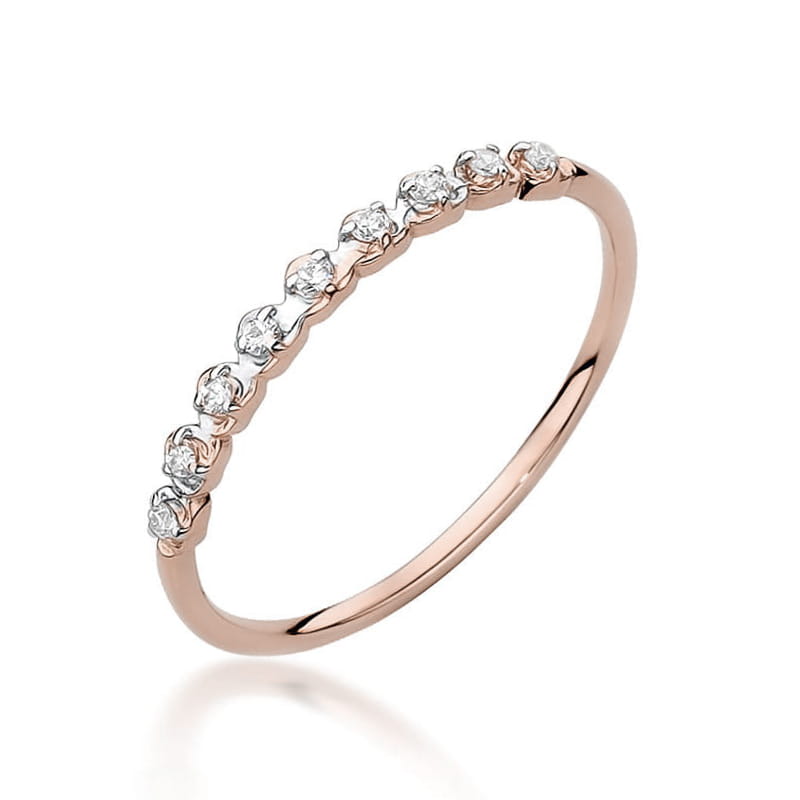 Diamant-Ring Echtgold Stapelring 0,05 ct