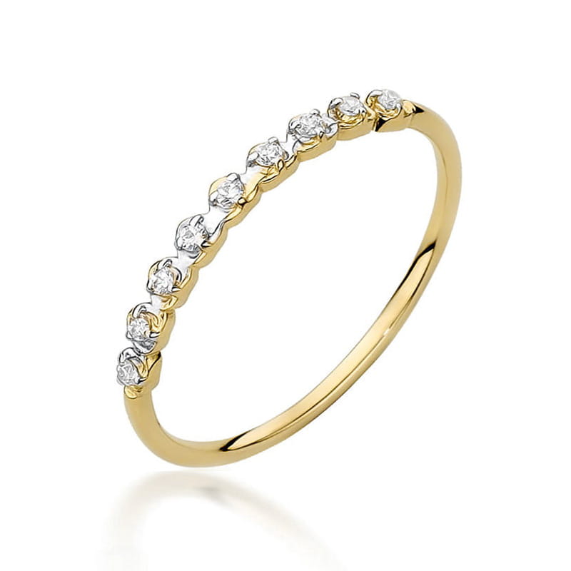 Diamant-Ring Echtgold Stapelring 0,05 ct