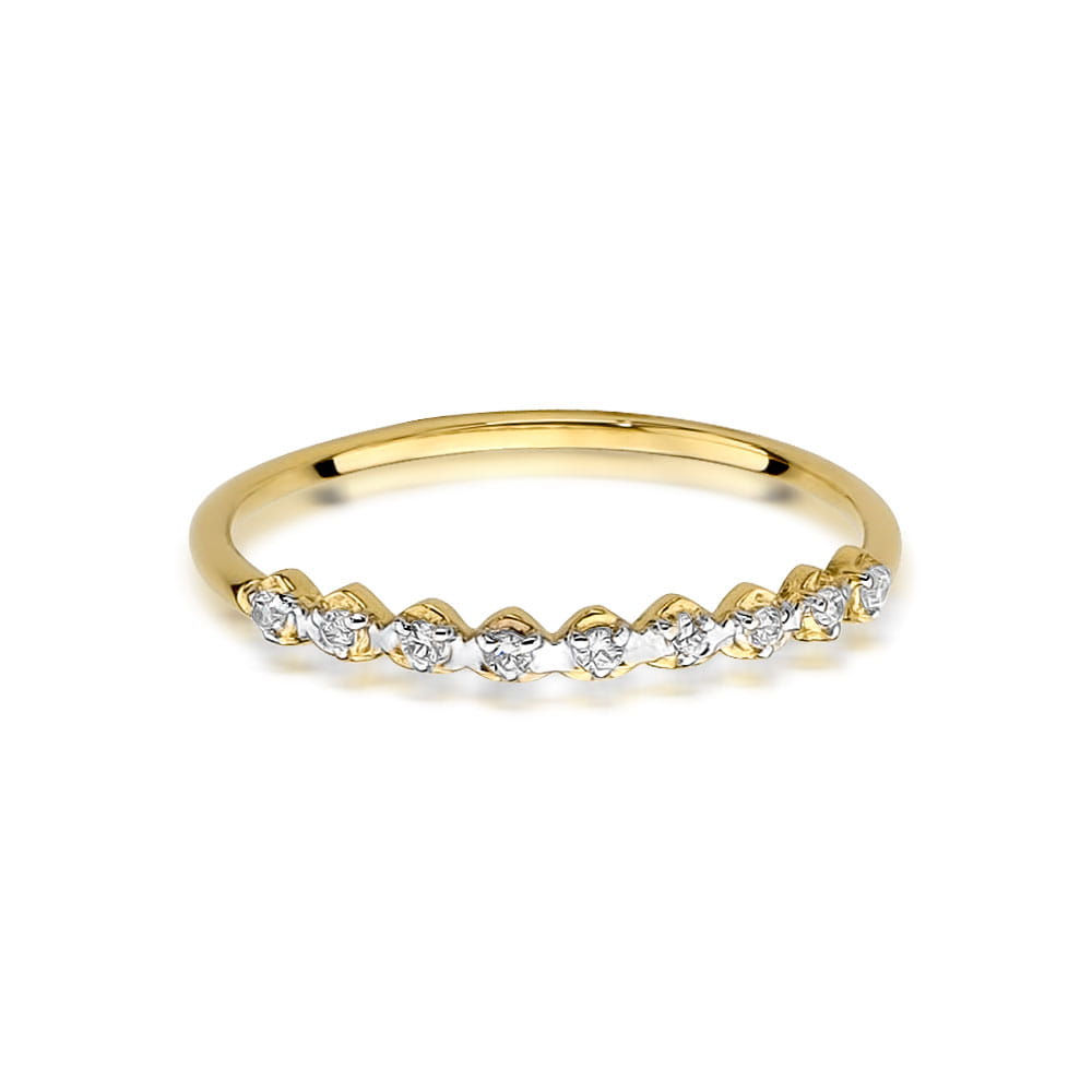 Diamant-Ring Echtgold Stapelring 0,05 ct – Ansicht
