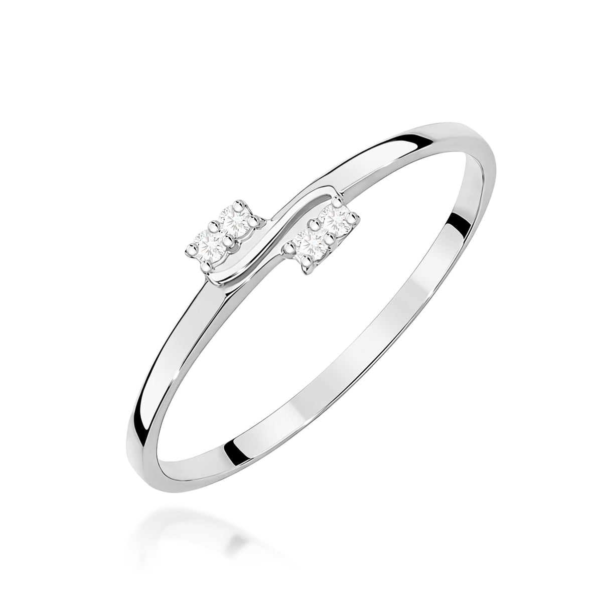 Diamant-Ring Echtgold Bypass 0,03 ct