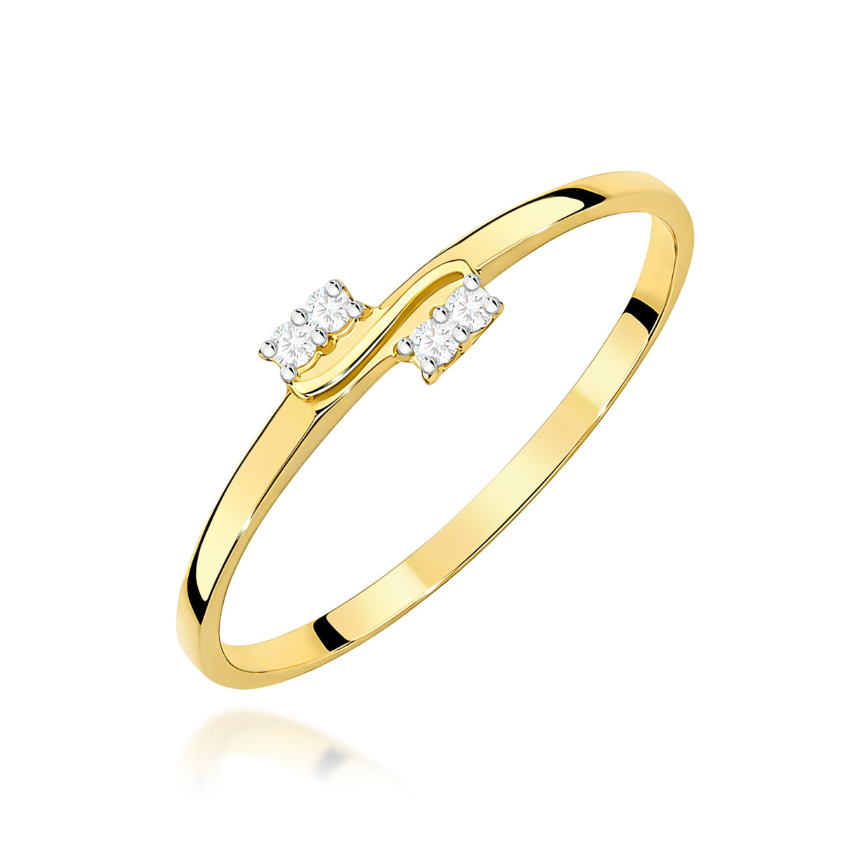 Diamant-Ring Echtgold Bypass 0,03 ct