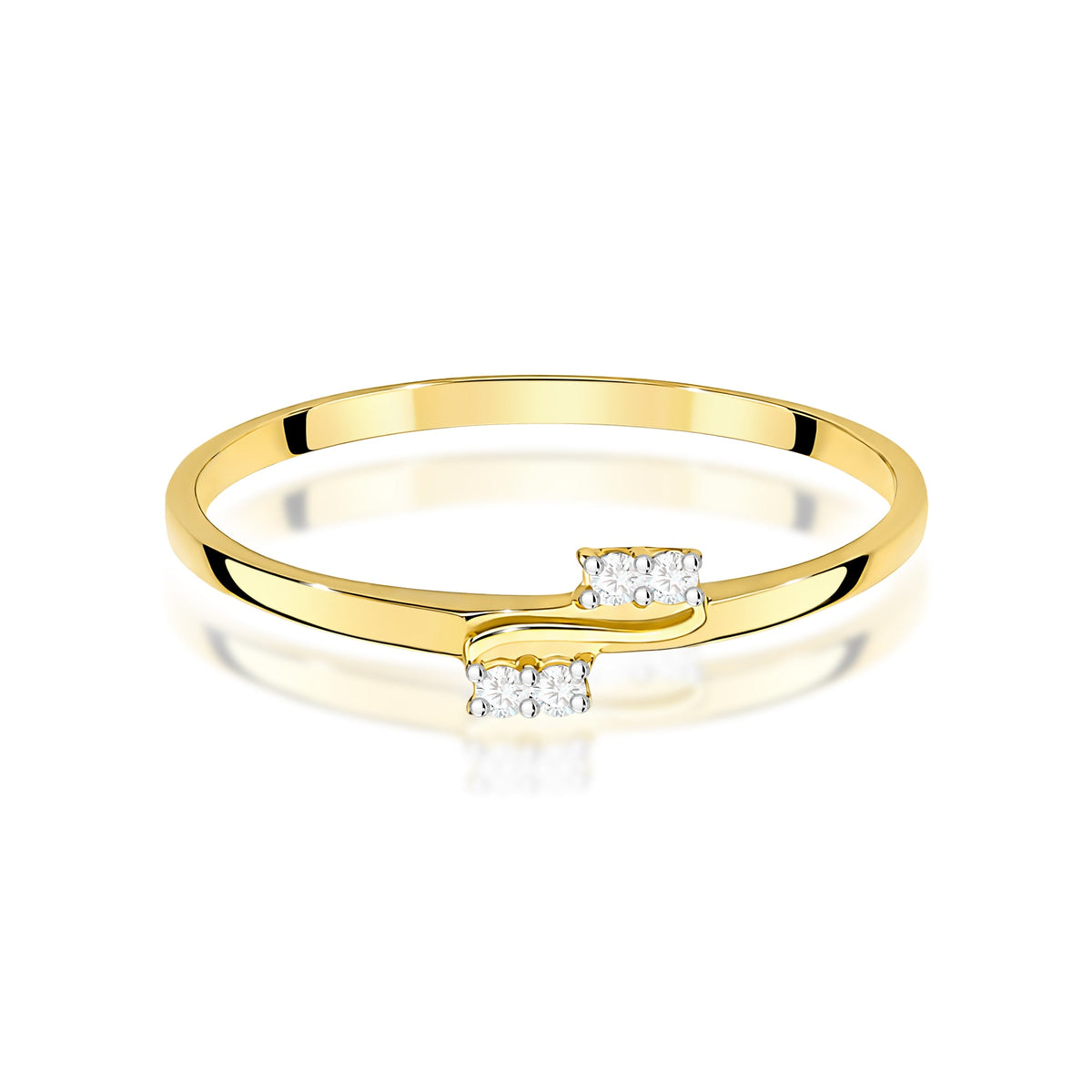 Diamant-Ring Echtgold Bypass 0,03 ct – Ansicht