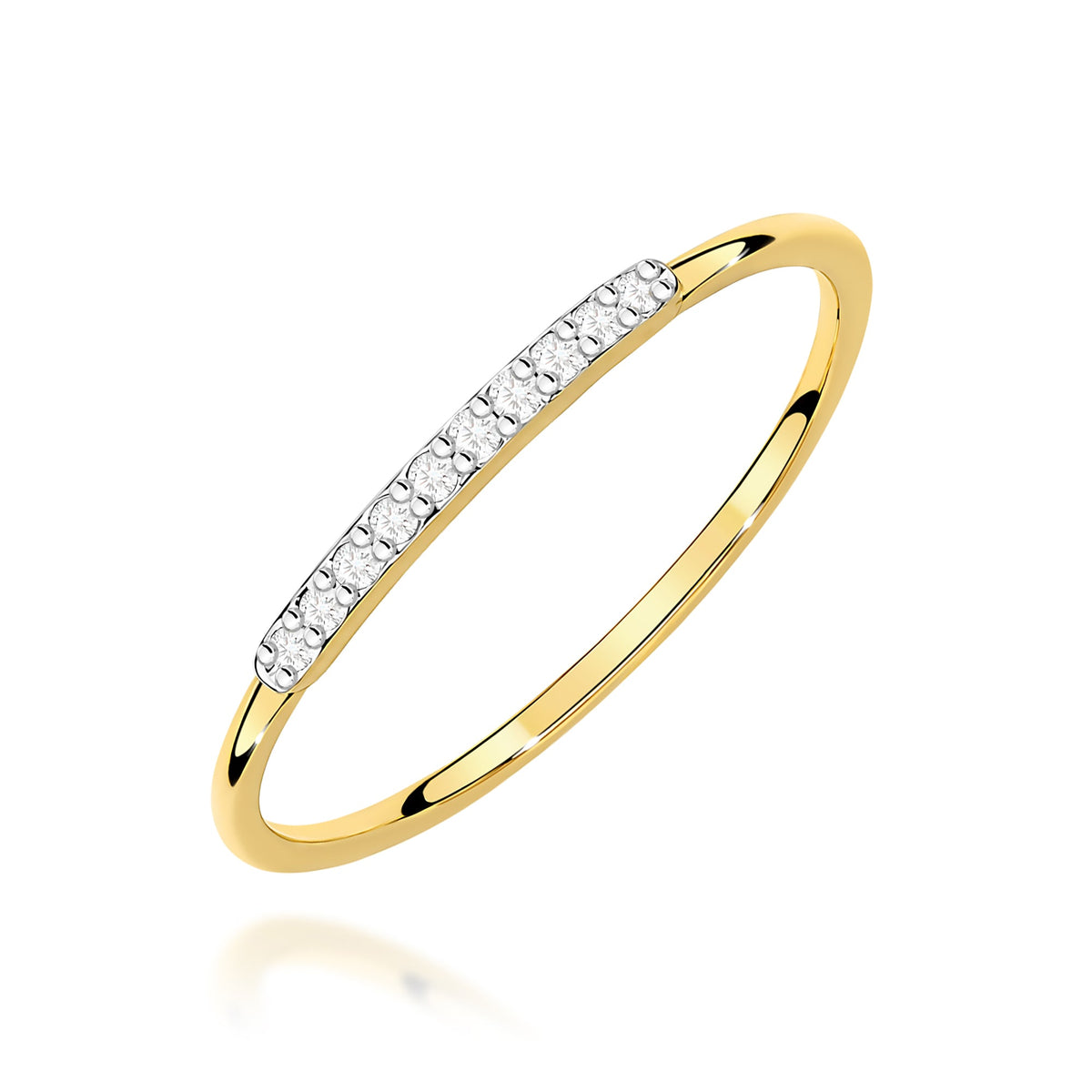 Diamant-Ring Echtgold Stapelring 0,05 ct