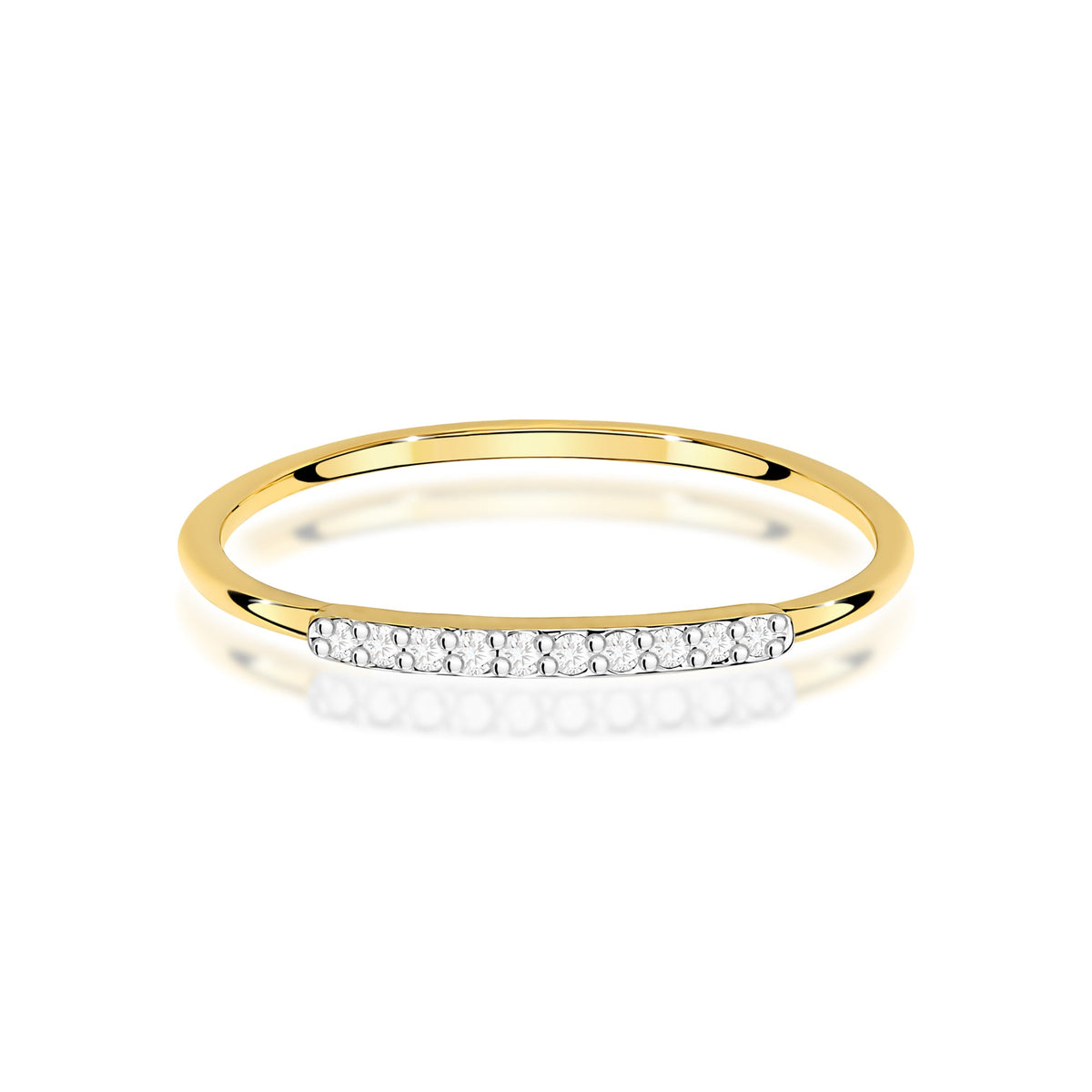 Diamant-Ring Echtgold Stapelring 0,05 ct – Ansicht