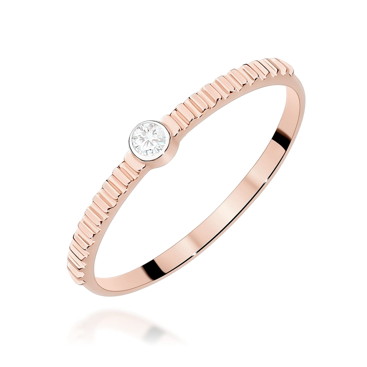 Diamant-Ring Echtgold Solitär 0,04 ct