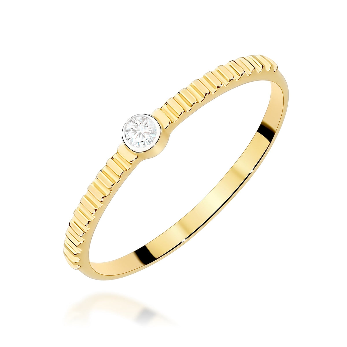 Diamant-Ring Echtgold Solitär 0,04 ct