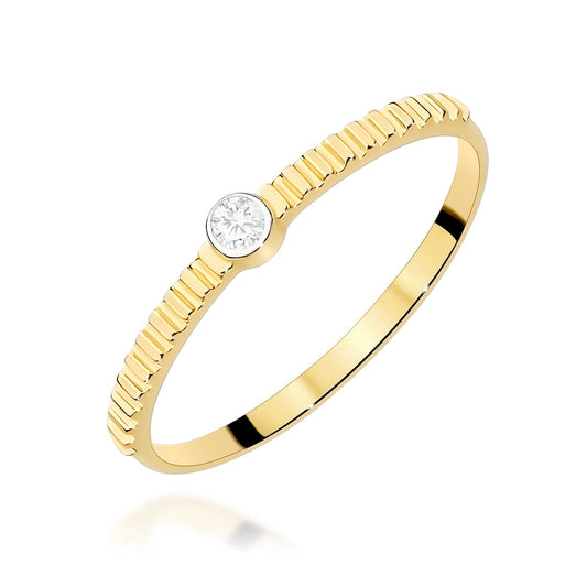 Diamant-Ring Echtgold Solitär 0,04 ct