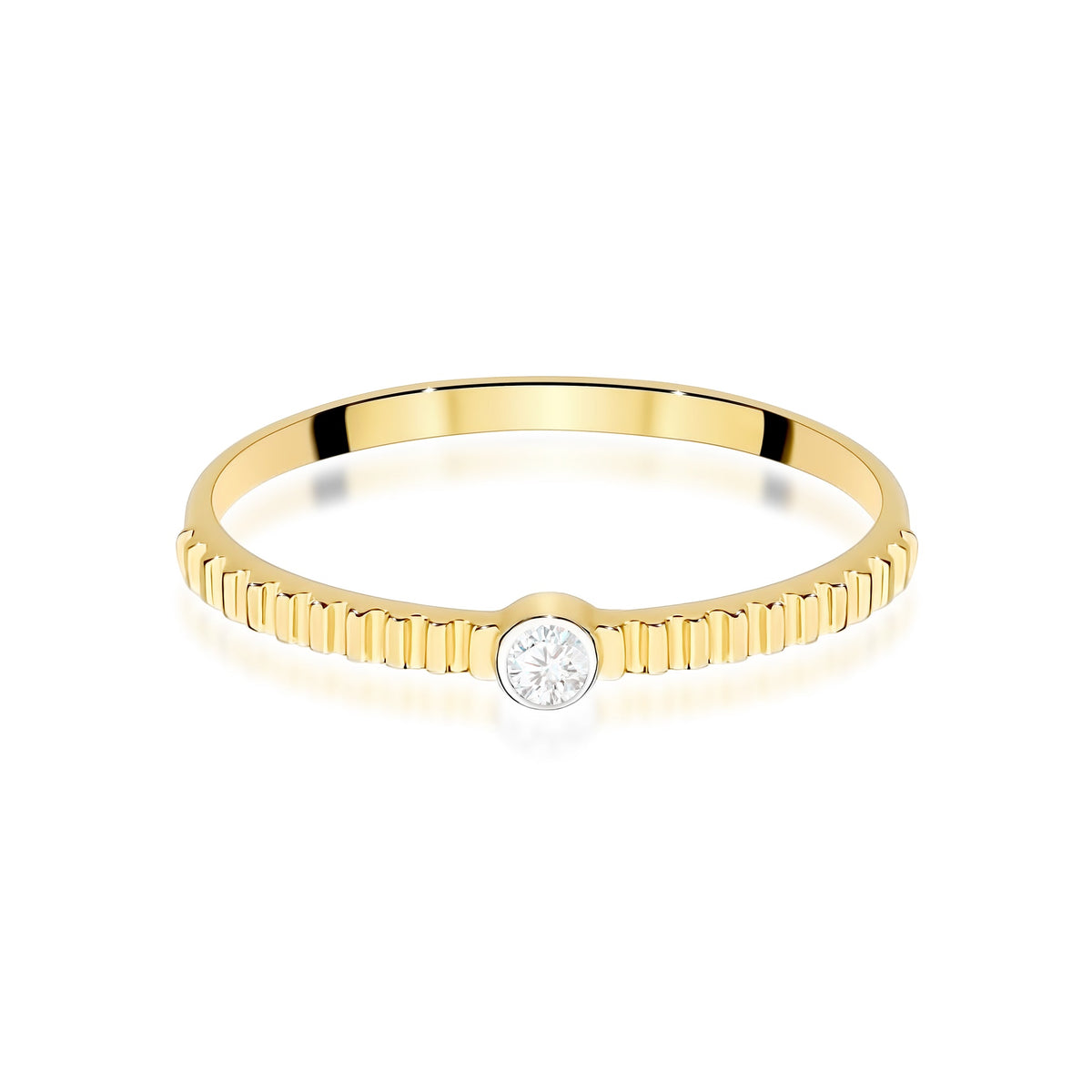 Diamant-Ring Echtgold Solitär 0,04 ct – Ansicht