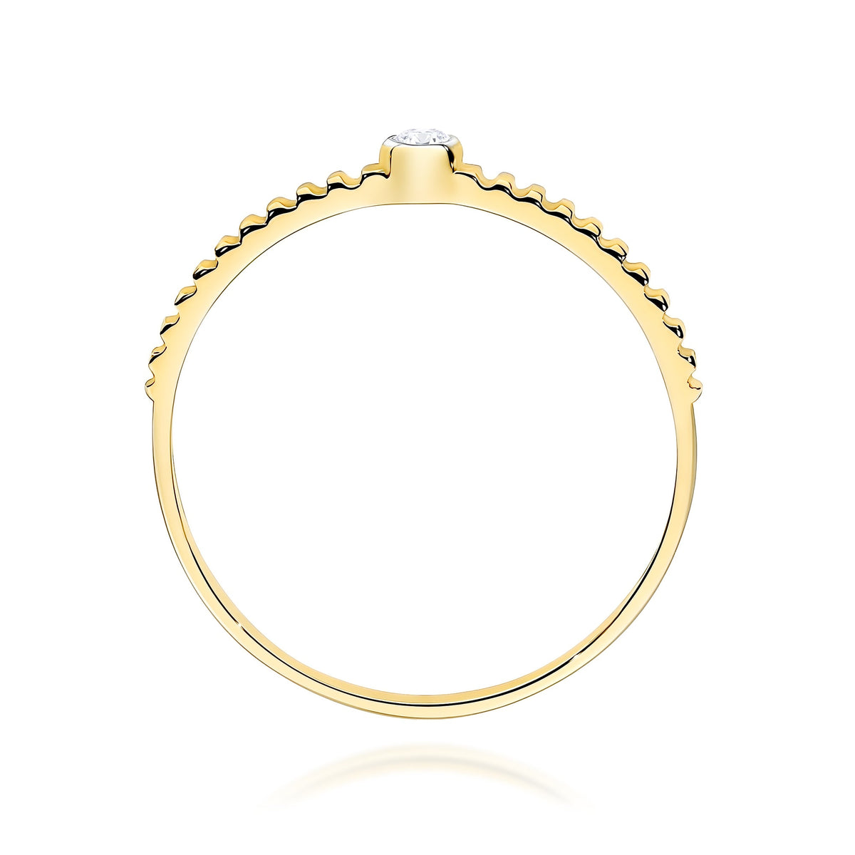 Diamant-Ring Echtgold Solitär 0,04 ct – Ansicht