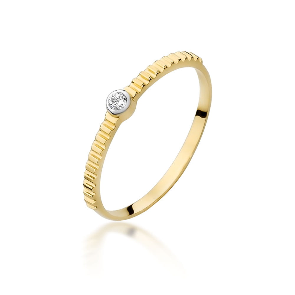 Diamant-Ring Echtgold Solitär 0,04 ct