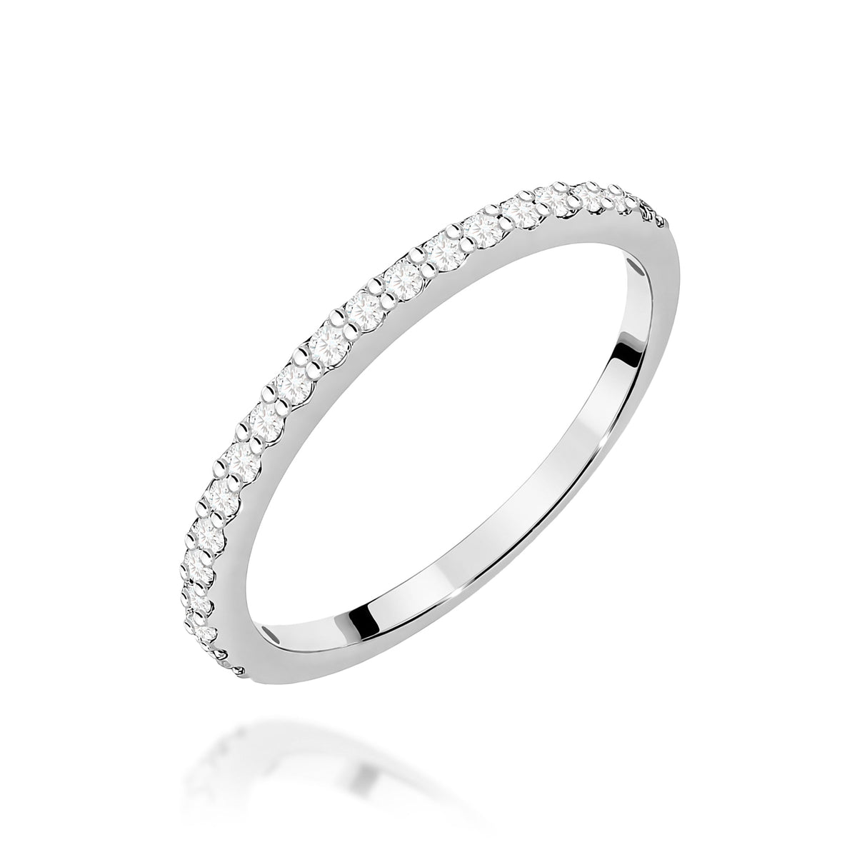 Diamant-Ring Echtgold Halbmemoire 0,18 ct