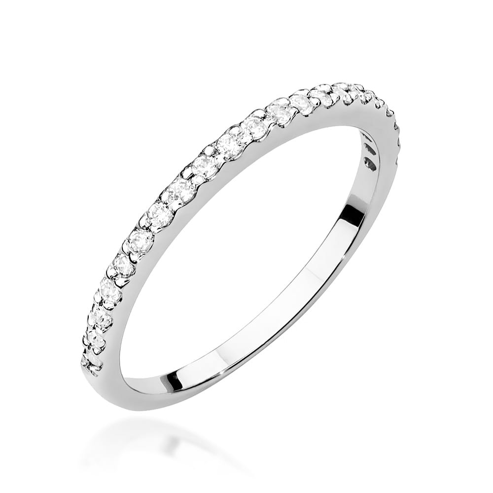 Diamant-Ring Echtgold Halbmemoire 0,18 ct