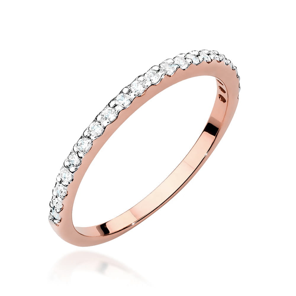 Diamant-Ring Echtgold Halbmemoire 0,18 ct