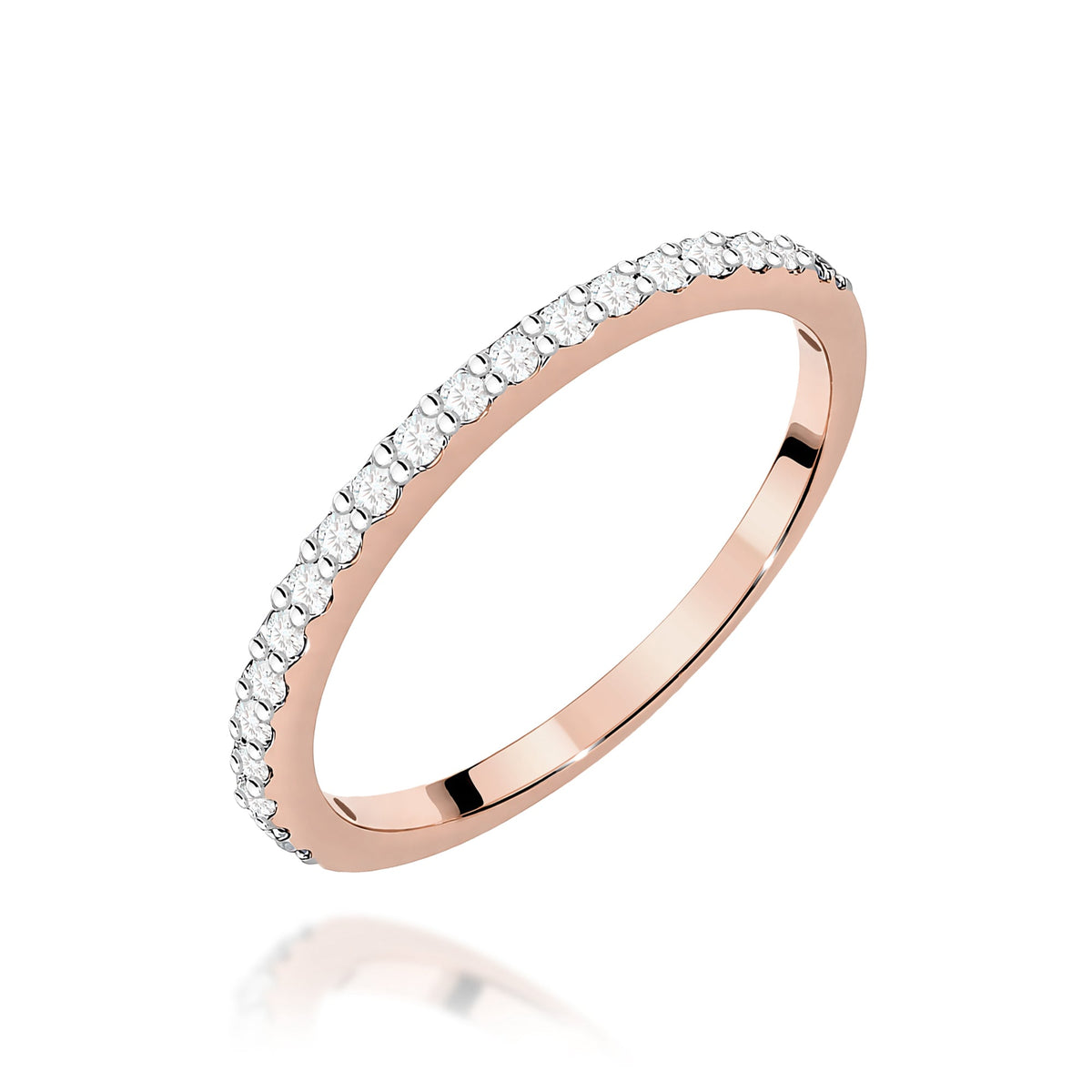 Diamant-Ring Echtgold Halbmemoire 0,18 ct