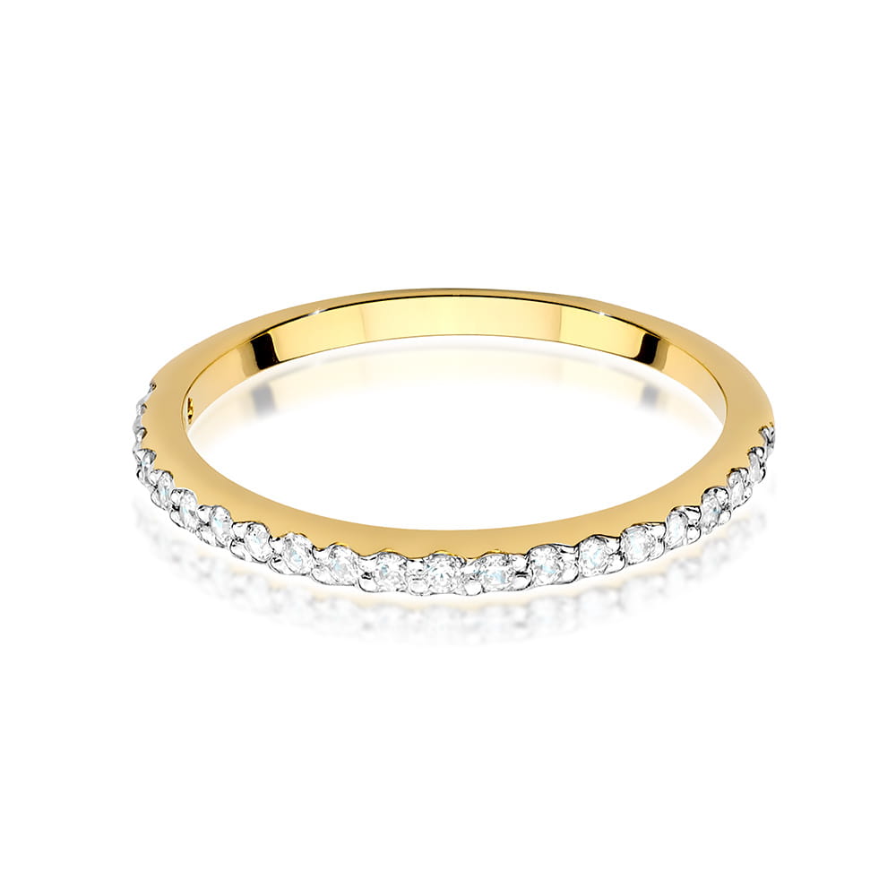 Diamant-Ring Echtgold Halbmemoire 0,18 ct – Ansicht
