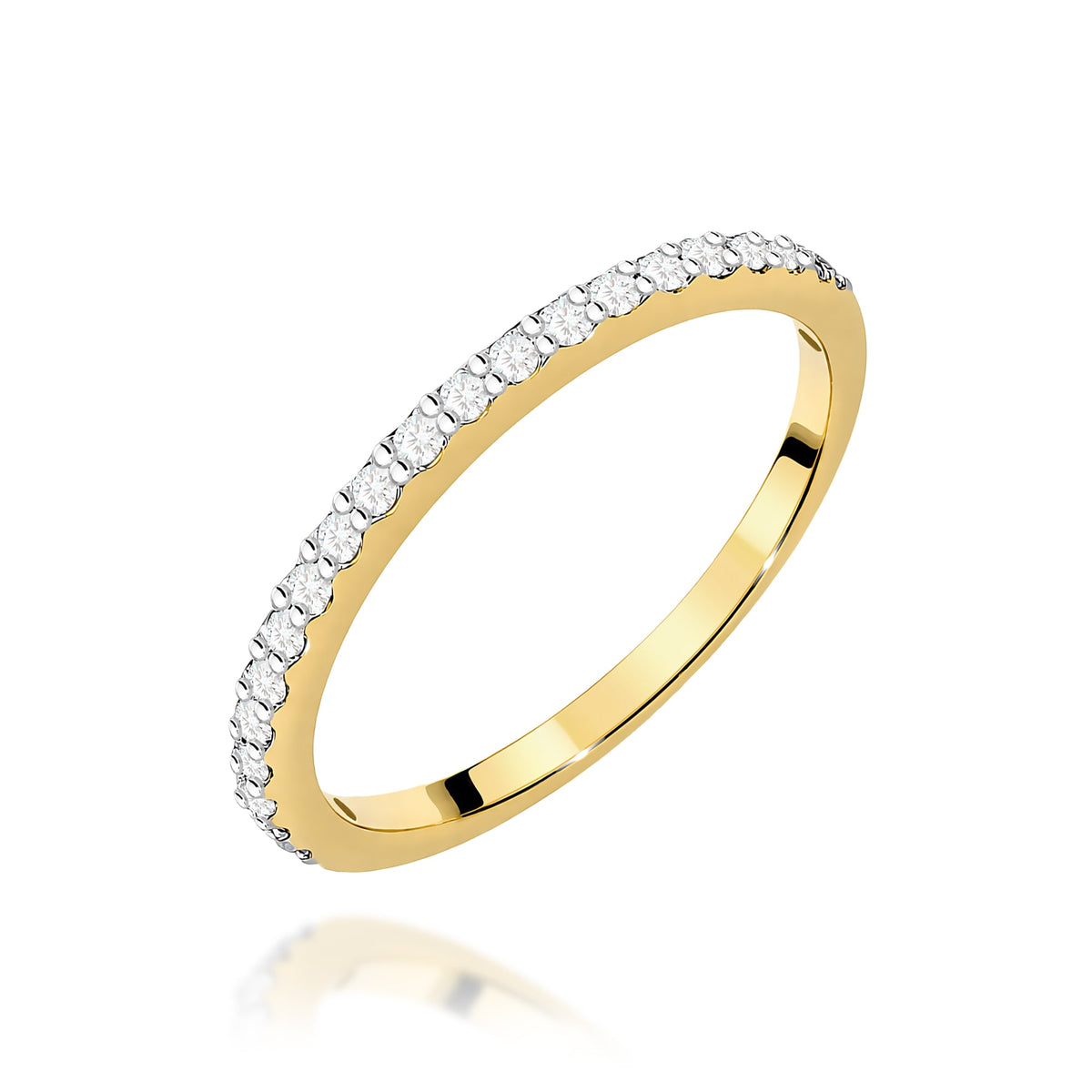 Diamant-Ring Echtgold Halbmemoire 0,18 ct